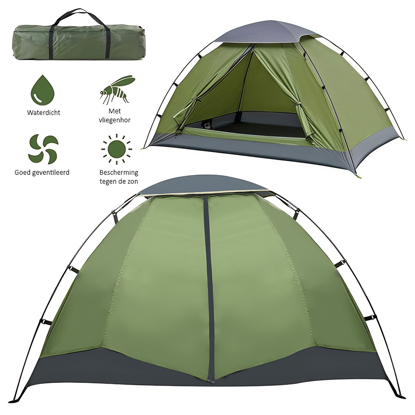 AKKEE Kuppelzelt Campingzelt Kuppelzelt, leichtes Wanderzelt wasserdicht, Personen: 2