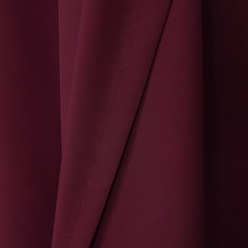 Vorhang Vorhang BASIC Ösen Bordeaux 140x250cm (2Stück), Flying, Ösen, halbtransparent