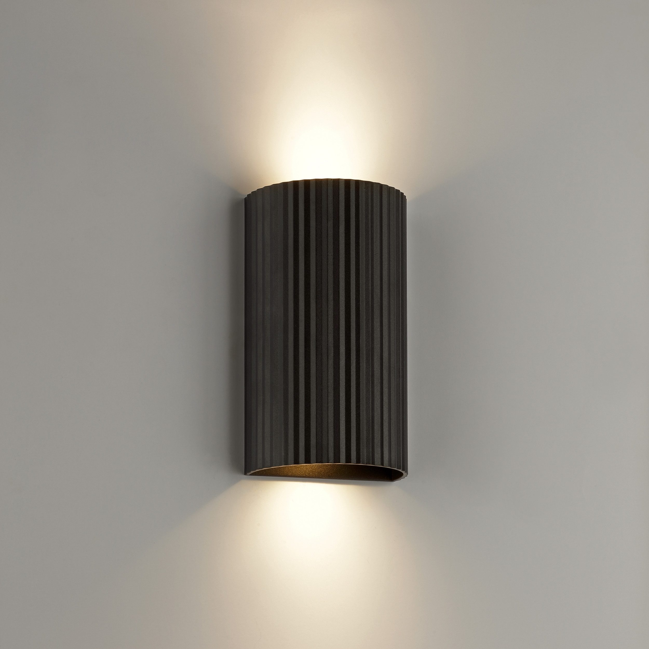 Lightbox Wandleuchte, ohne Leuchtmittel, Wandleuchte 18x10 cm, GU10, Up-Down-Light, Aluminium, schwarz