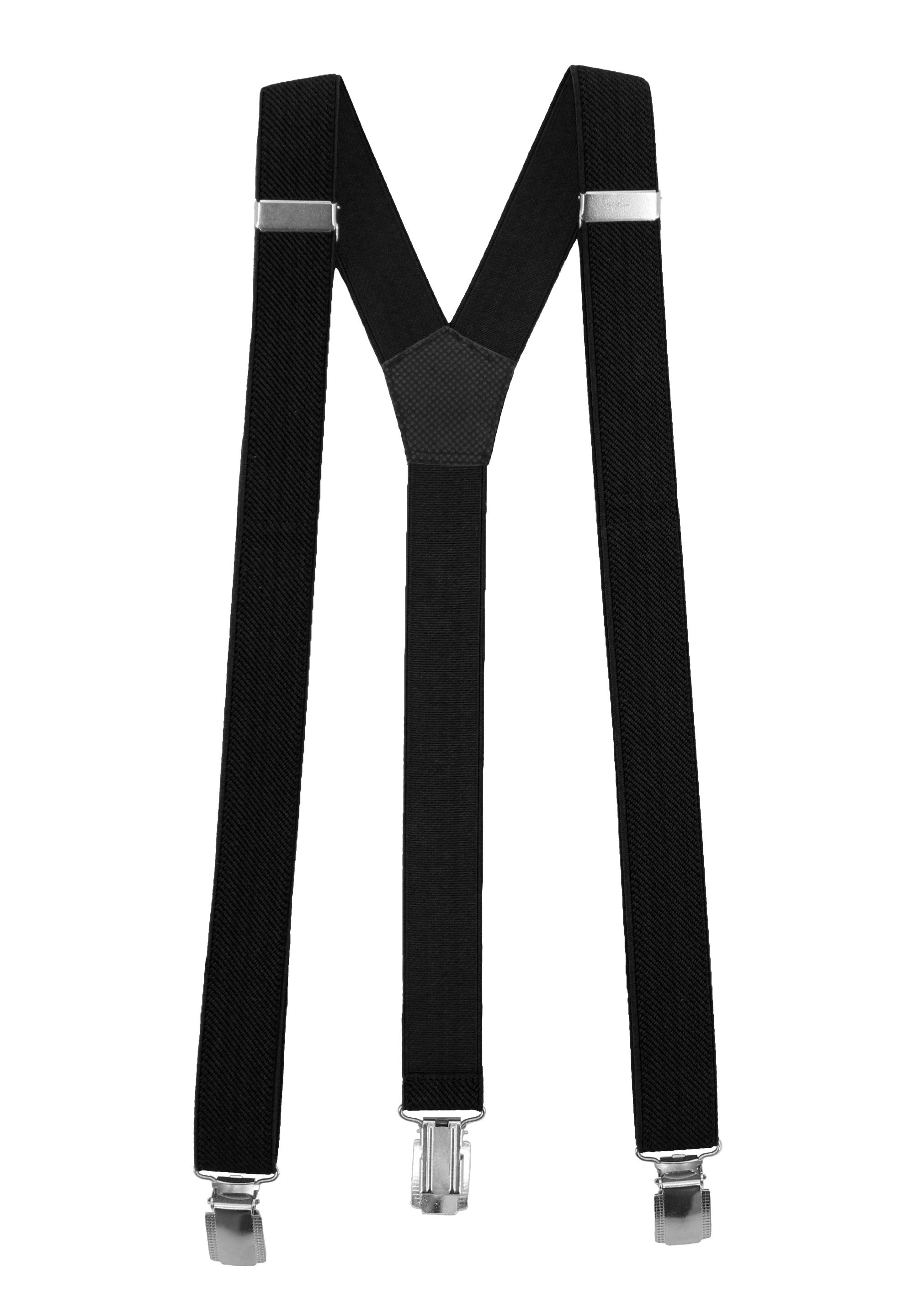 Fabio Farini Hosenträger Schmales Y-Design mit 3cm Breite verstellbar mit extra starken Clipverschluss, Schwarz