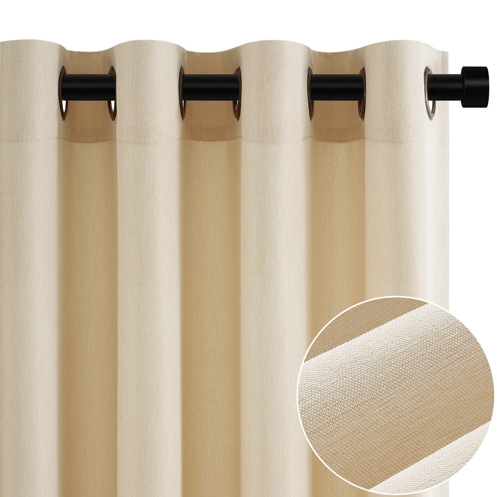 Topfinel Vorhang Vorhang Wohnzimmer Leinenoptik Licht Filtern mit Ösen Halb günstig online kaufen