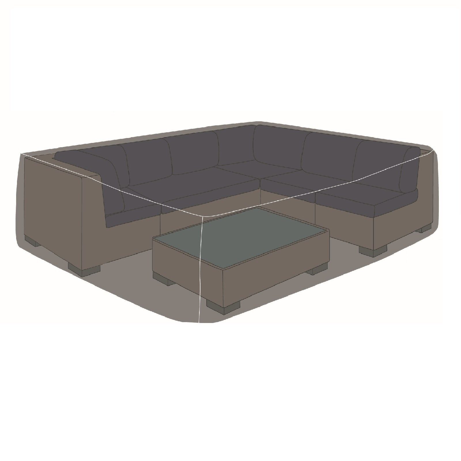 deVries Schutzhaube, PREMIUM EDITION FÜR ECKLOUNGE - QUADRAT - GRÖSSE L - 250 x 250 x 94 CM