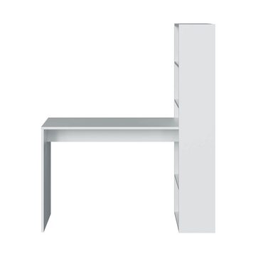 freiraum Regal-Schreibtisch Duplo, in Artik-Weiß - 120x144x53 (BxHxT)