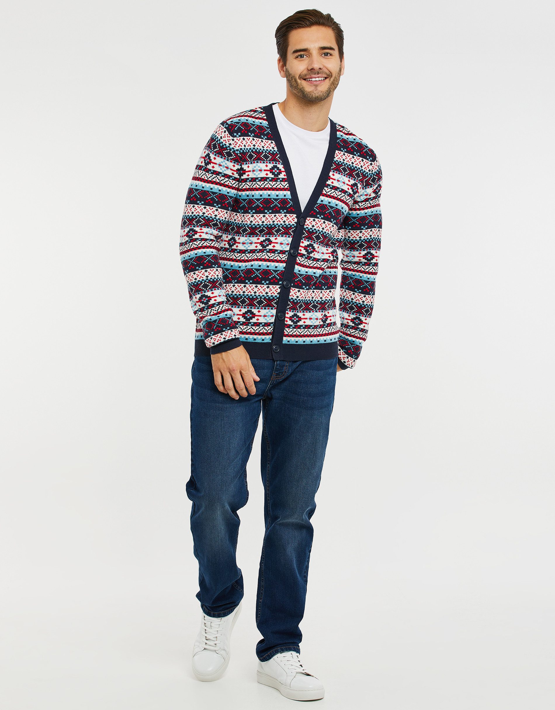 Threadbare Strickjacke Mens Xmas Cardigan Iceland (1-tlg) mit schönem Strickmuster