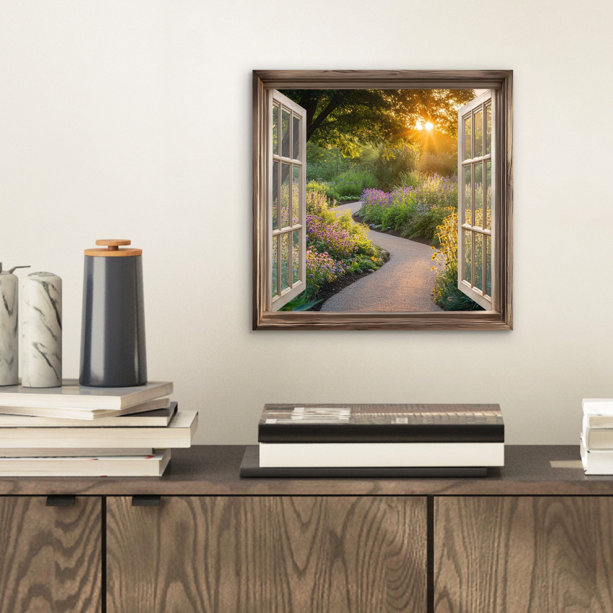 MuchoWow Metallbild Aussicht - Blumen - günstig online kaufen
