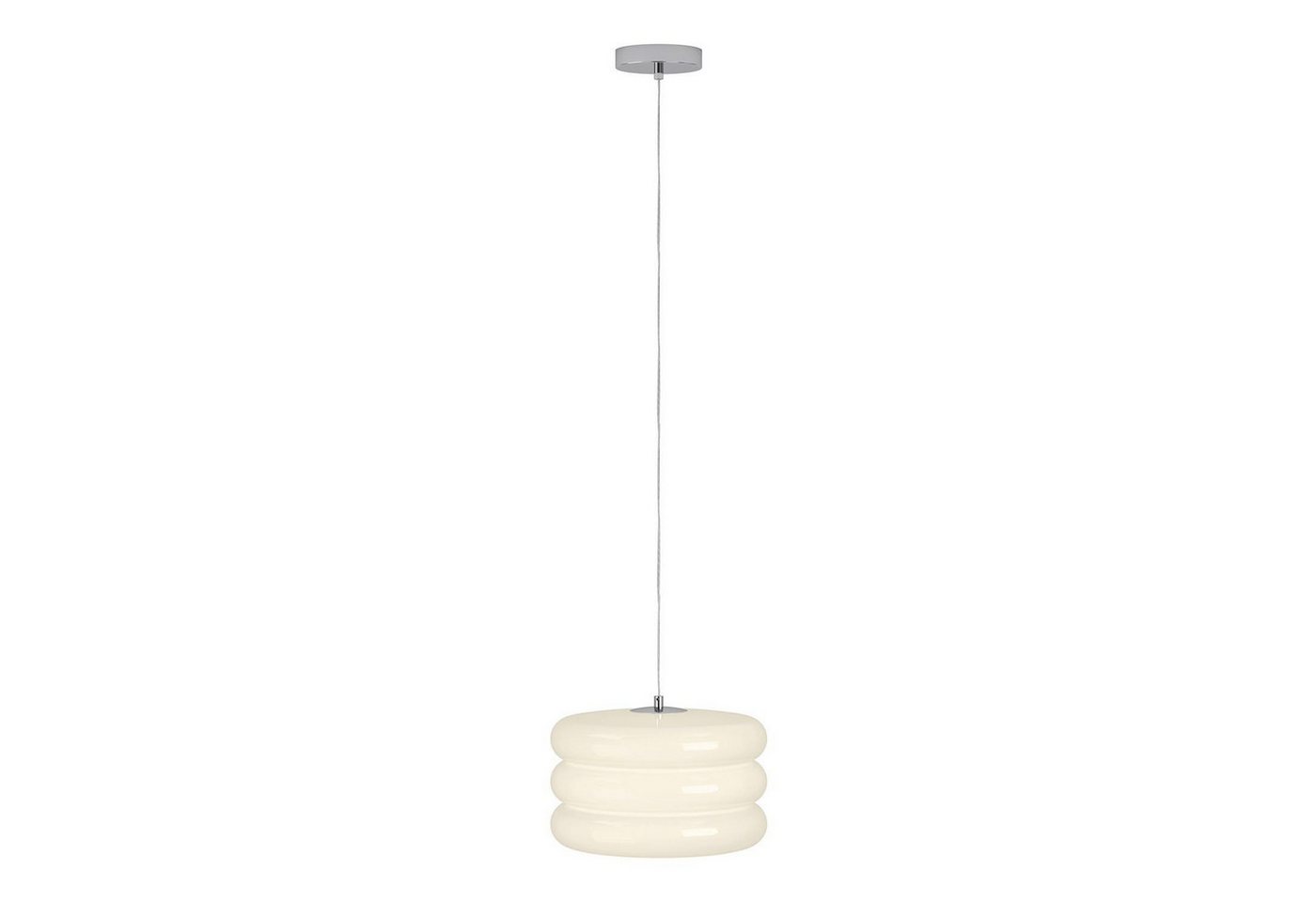 EGLO Pendelleuchte TORTORA, Chromfarben, Weiß, Glas, Metall, ohne Leuchtmittel, Ø 30 x H 150 cm