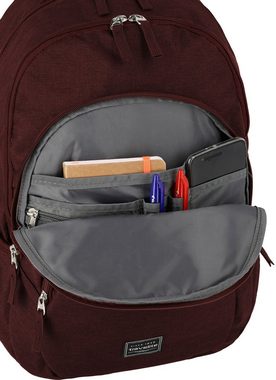 travelite Laptoprucksack Basics, bordeaux, Arbeitsrucksack Schulrucksack Freizeitrucksack mit 15-Zoll Laptopfach