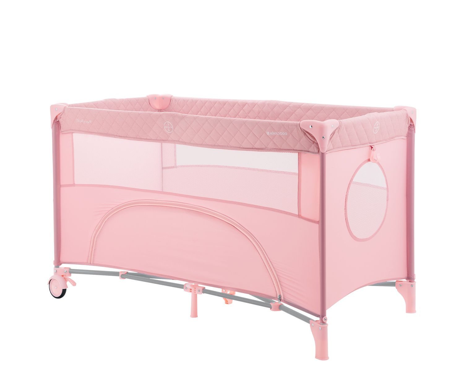Kikkaboo Baby-Reisebett Reisebett Nighty Night, 2 Ebenen, Spielbogen, 2 Räder, Wickelauflage
