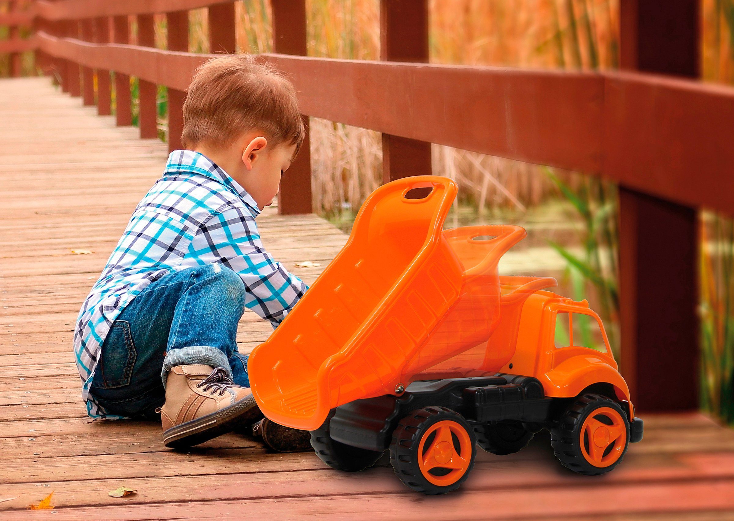 Jamara Spielzeug-Radlader Dump Truck XL, für Kinder ab 12 Monaten, BxLxH: 36x71x38 cm