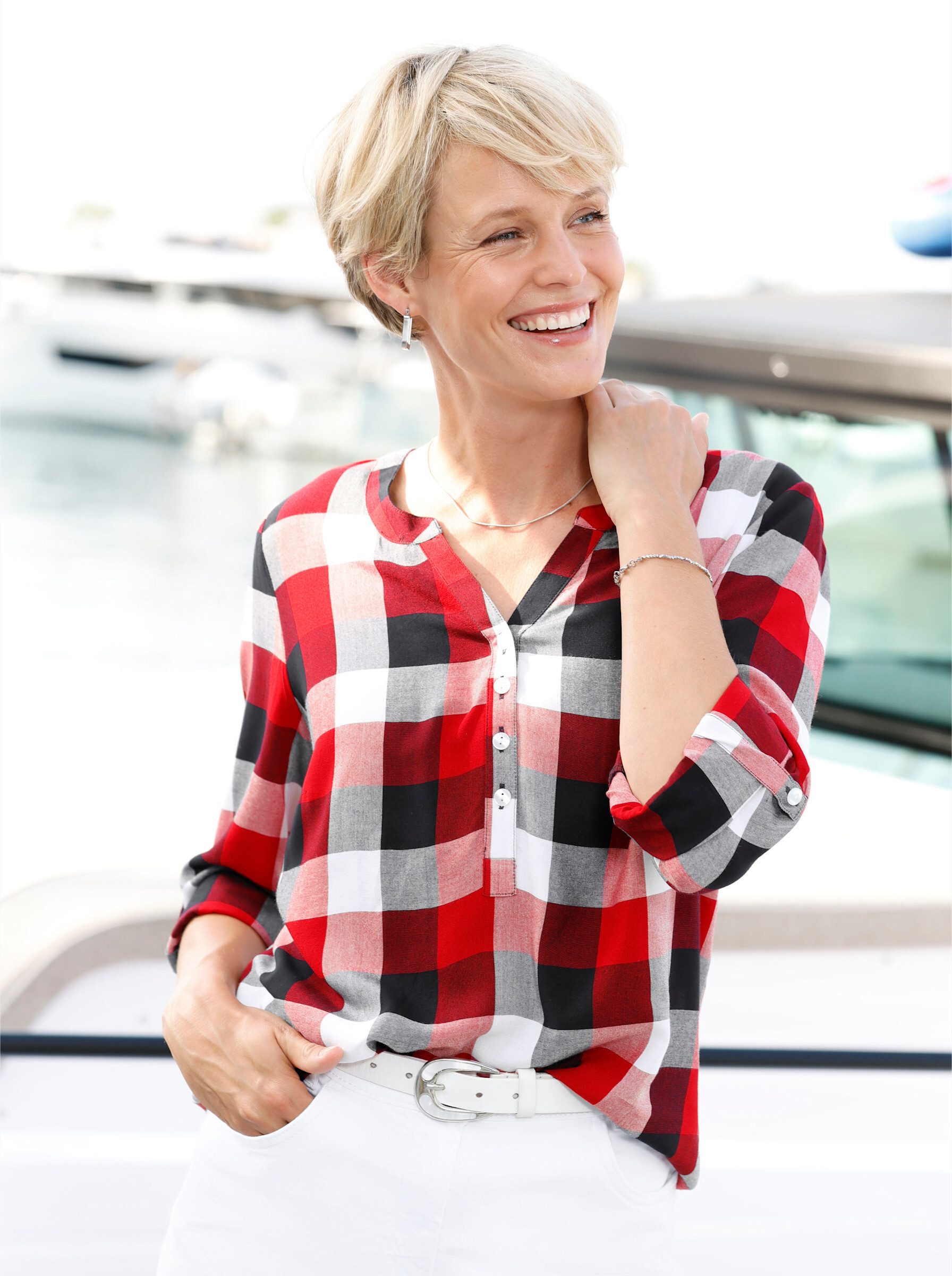 Sieh an! Klassische Bluse Karobluse . günstig online kaufen