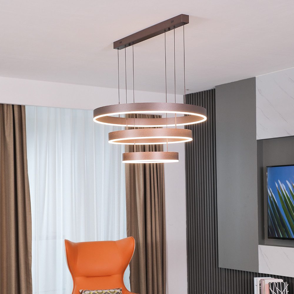 Eurohandisplay LED Pendelleuchte LED Pendelleuchte 6053 Fernbedienung warmweiß bis kaltweiß einstellbar, LED fest integriert, Warm- bis Kaltweiß, Lichtfarbe und Helligkeit einstellbar