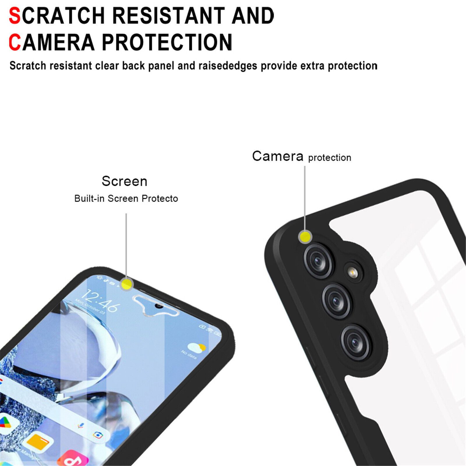 betterfon Handyhülle für Samsung Galaxy A05s 2-teiliges 360° TPU Schutzcase, 2-teiliges 360 Grad Case mit Rundumschutz und Displayschutz – Bild 4 von 5