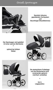 Elcar Kombi-Kinderwagen Sorento 5 in 1 inkl. Sportsitz, Autositz, Iso und Zubehör in 17 Farben