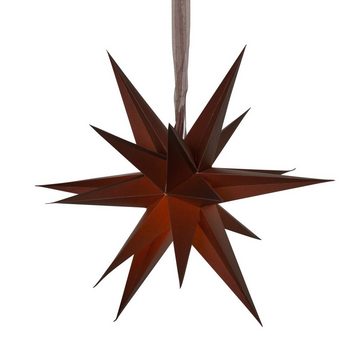 MARELIDA LED Stern Papierstern 3D Stern mit Band Weihnachtsstern Faltstern D: 45cm braun