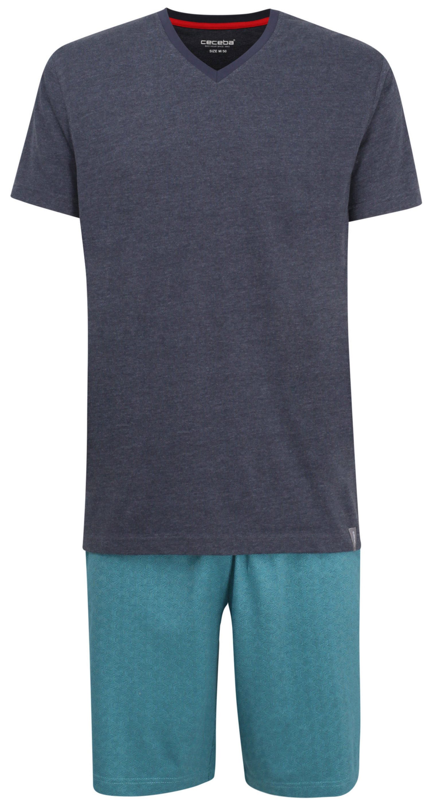 Pyjama Herren Schlafanzug Shorty