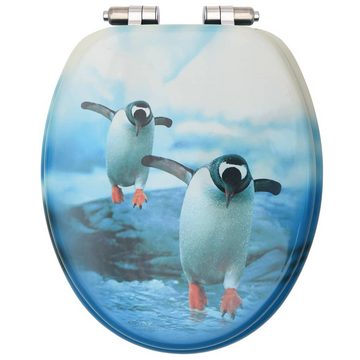 vidaXL WC-Sitz Toilettensitz mit Soft-Close-Deckel MDF Pinguin-Design (1-St)