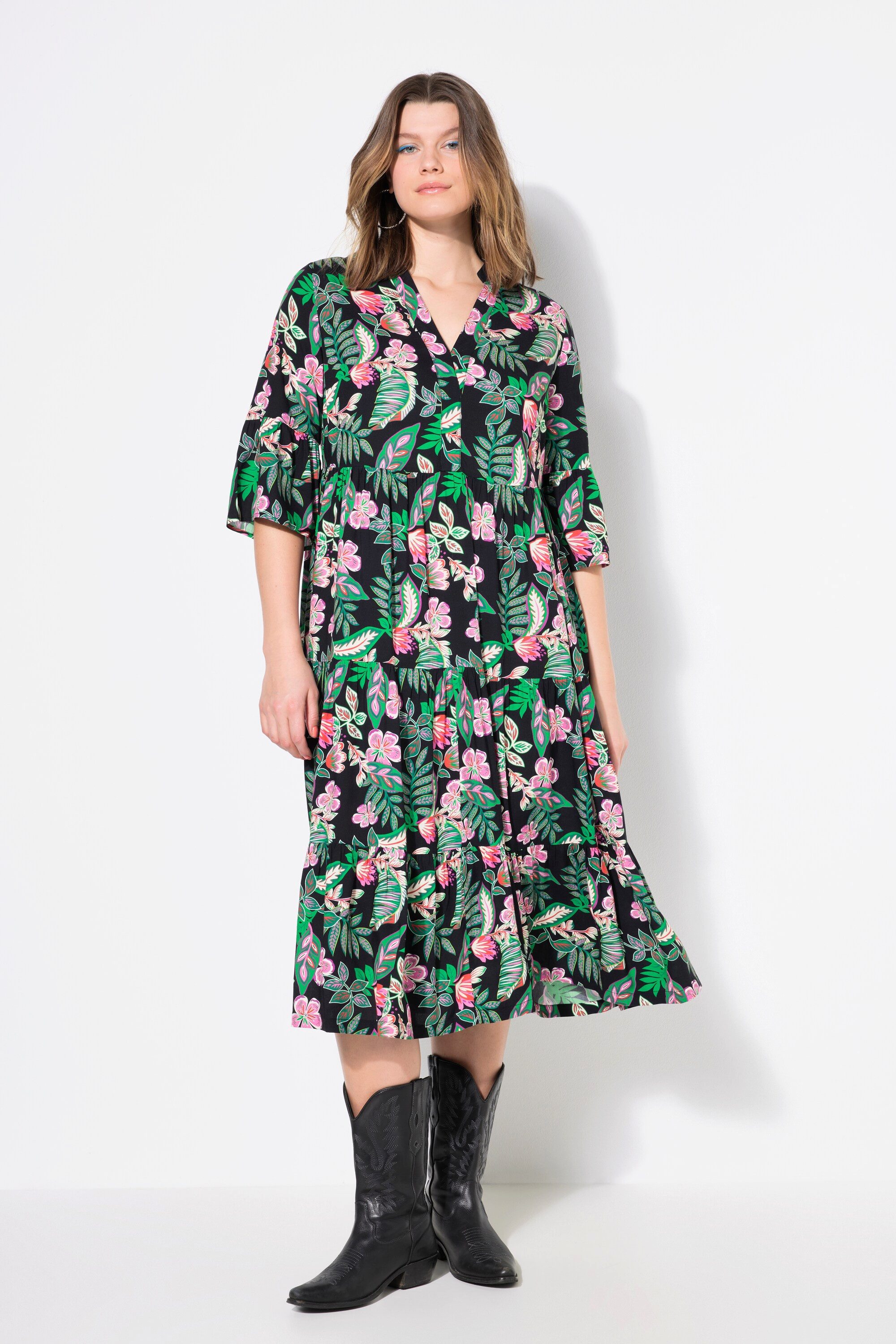 Studio Untold Maxikleid Maxikleid A-Linie Kimono-Style Farbverlauf