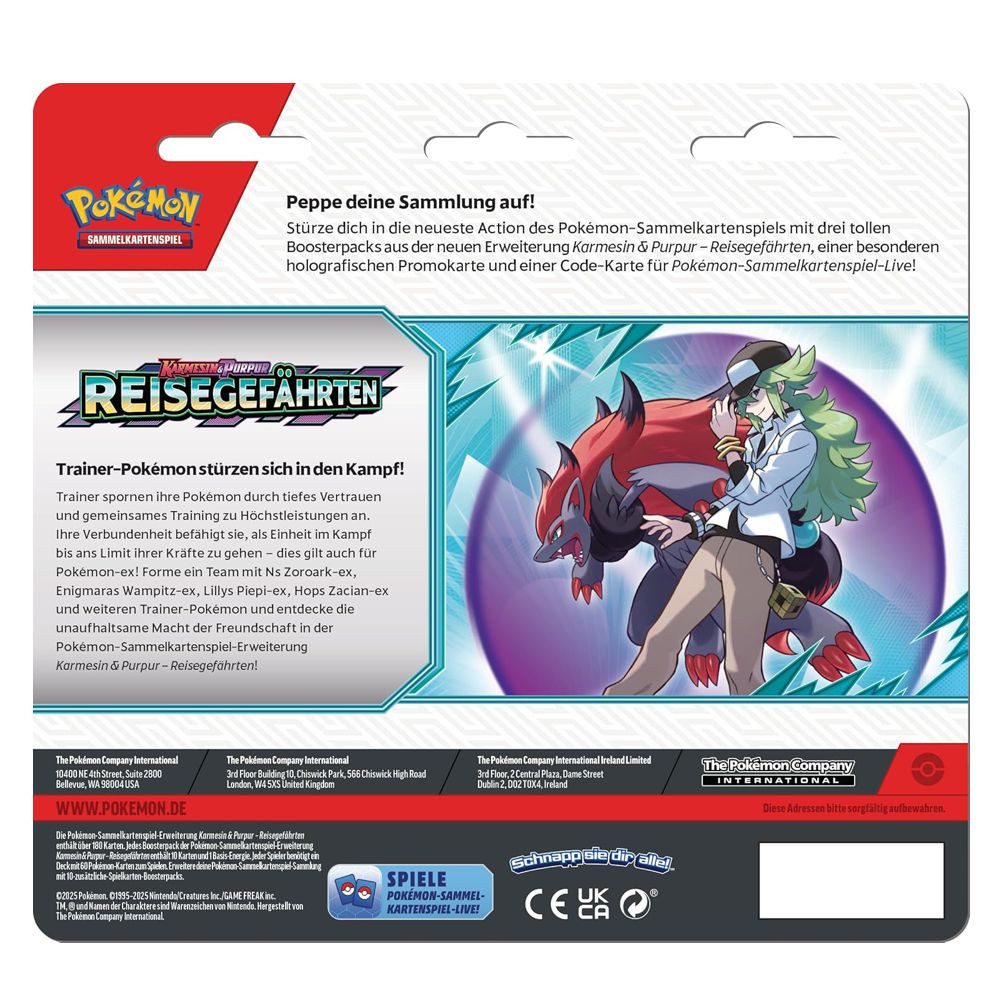 POKÉMON Sammelkarte Yanmega 3 Booster-Packs Pokemon Karmesin & Purpur Karten deutsch