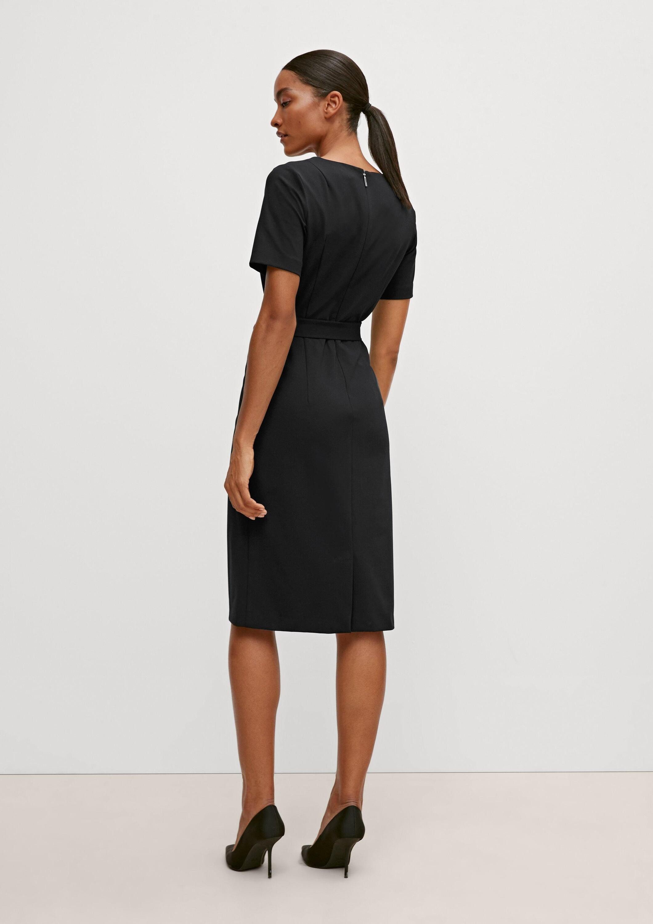 comma Minikleid Kleid Etuikleid aus Tricotine-Stoff