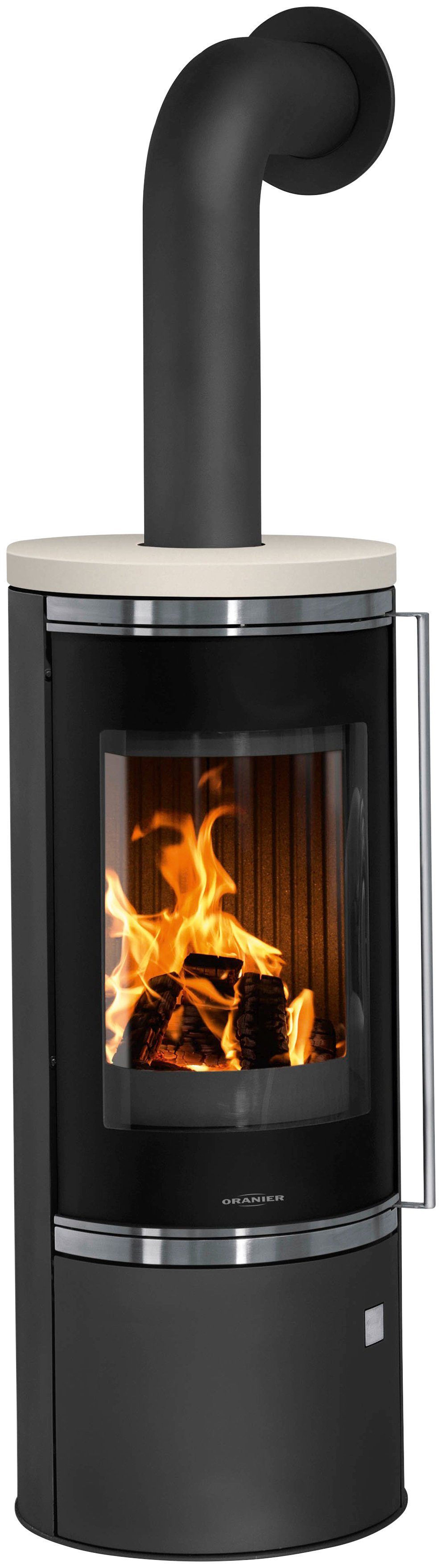 Oranier Kaminofen Arena 2.0, 7 kW, Zeitbrand, (2-tlg), Abdeckplatte aus Kalkstein, Cream