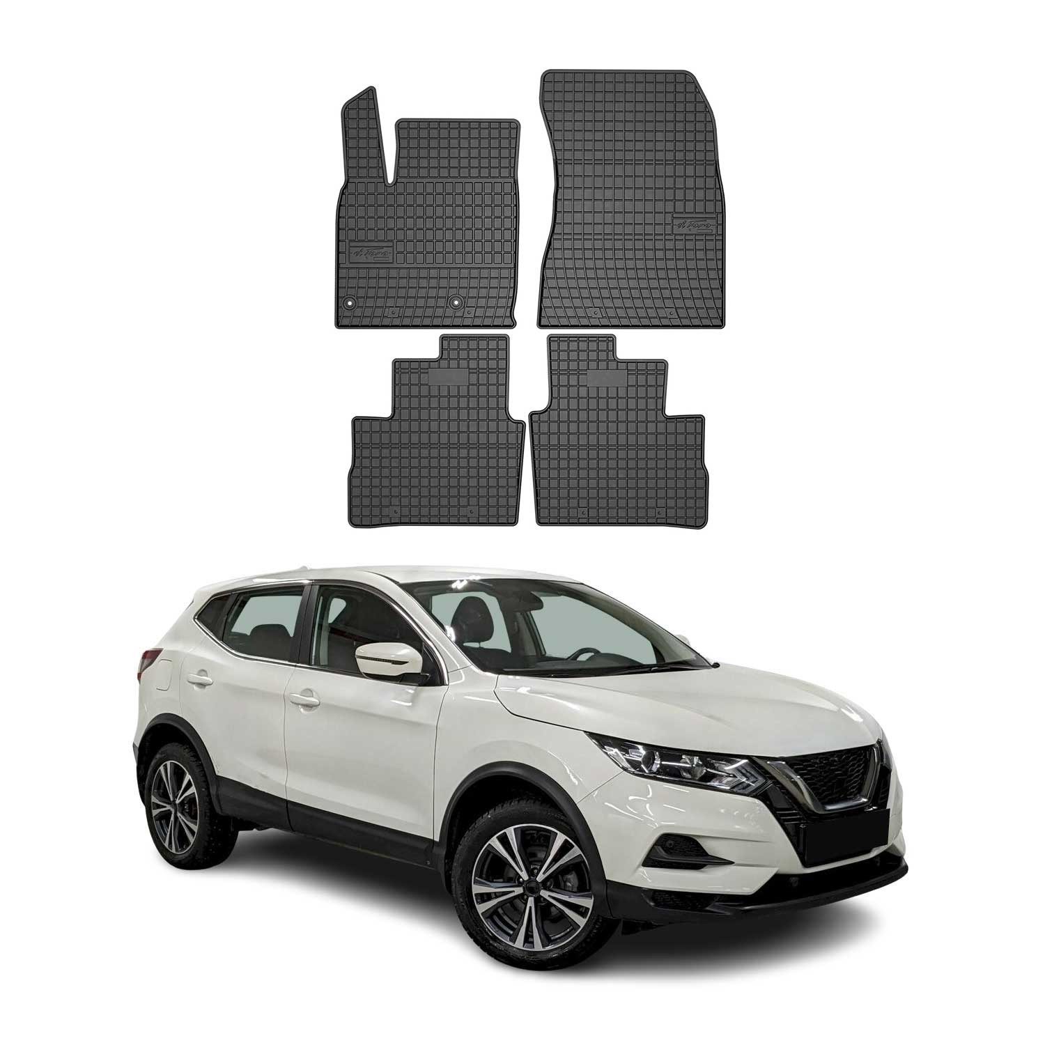 OMAC Auto-Fußmatten für Nissan Qashqai 2021-2025 Gummimatten Schwarz 4 tlg (4 St), für Nissan Qashqai 2021-2025 Nissan Qashqai 2021-2025, Antirutsch,Wasserfest,Einfache Installation