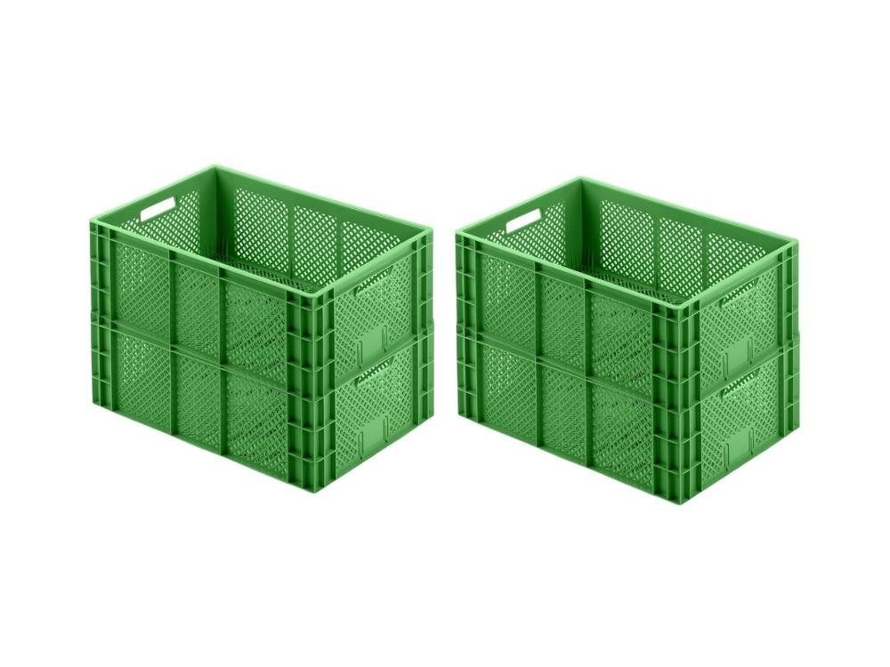 Thumbnail - PROREGAL® Stapelbox SparSet 4x Eurobehälter Obst- & Gemüsekasten, 22x40x60cm, 43L, Grün (Spar-Set, 4 St., mit 13, 18, 26...