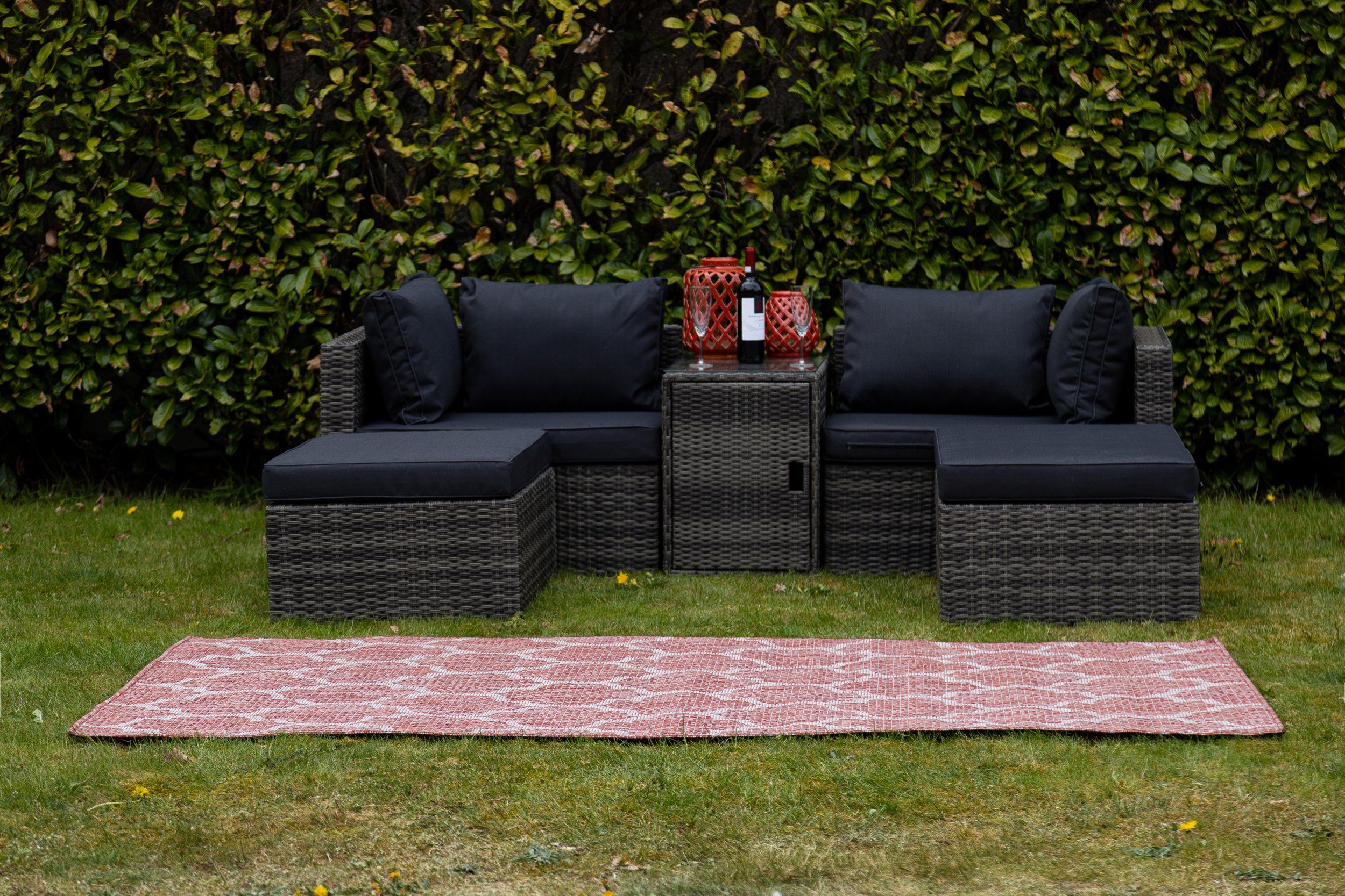 LebensWohnArt Teppich Teppich OUTDOOR CIATO Rechteckig Rostrot 150x245 cm, Höhe: 0.4064 mm