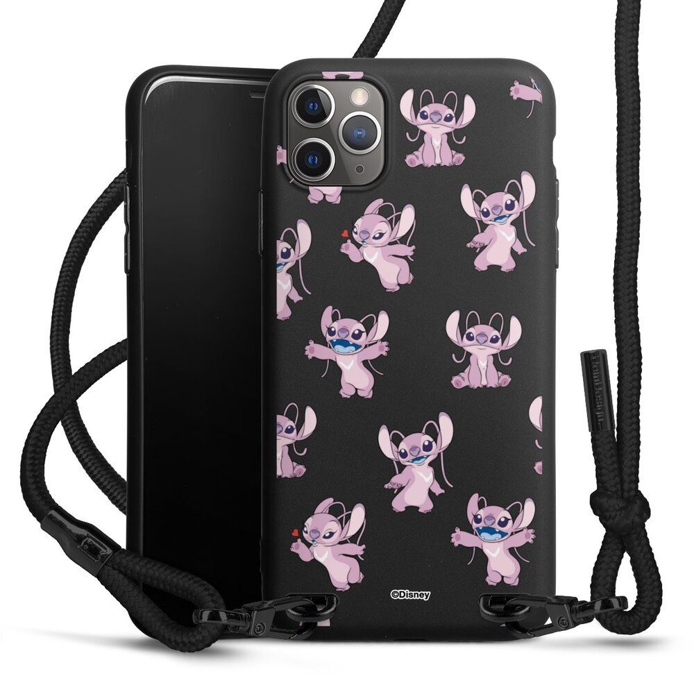 DeinDesign Handyhülle Lilo & Stitch Engel Disney Angel Faces Pattern Transparent, Apple iPhone 11 Pro Max Premium Handykette Hülle mit Band