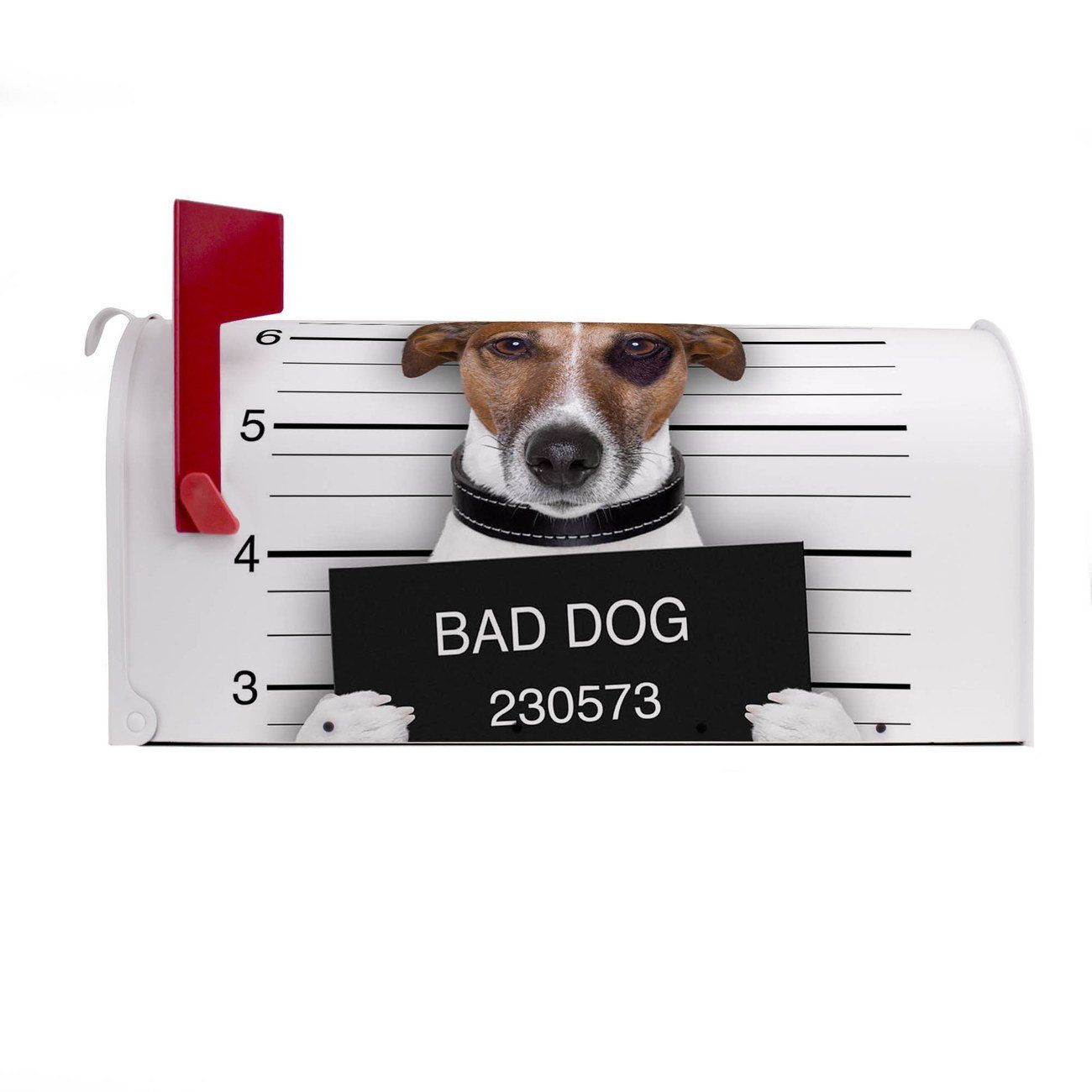 22 Dog (Amerikanischer weiß 17 x Briefkasten, Briefkasten original Jack banjado cm x 51 aus Mississippi Bad Mailbox Russel Amerikanischer USA),