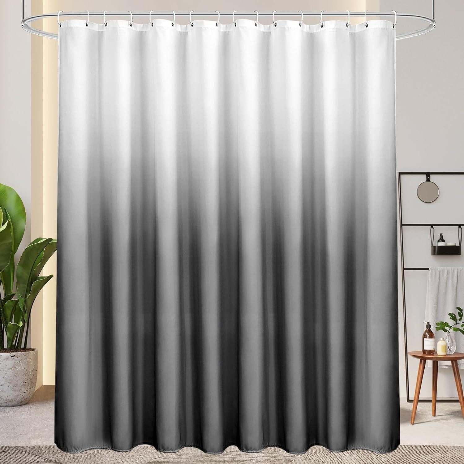 LuxusKollektion Duschvorhang Duschvorhang Grau 240X200cm Wasserdicht Grau H200 x B240 cm (1er Pack)