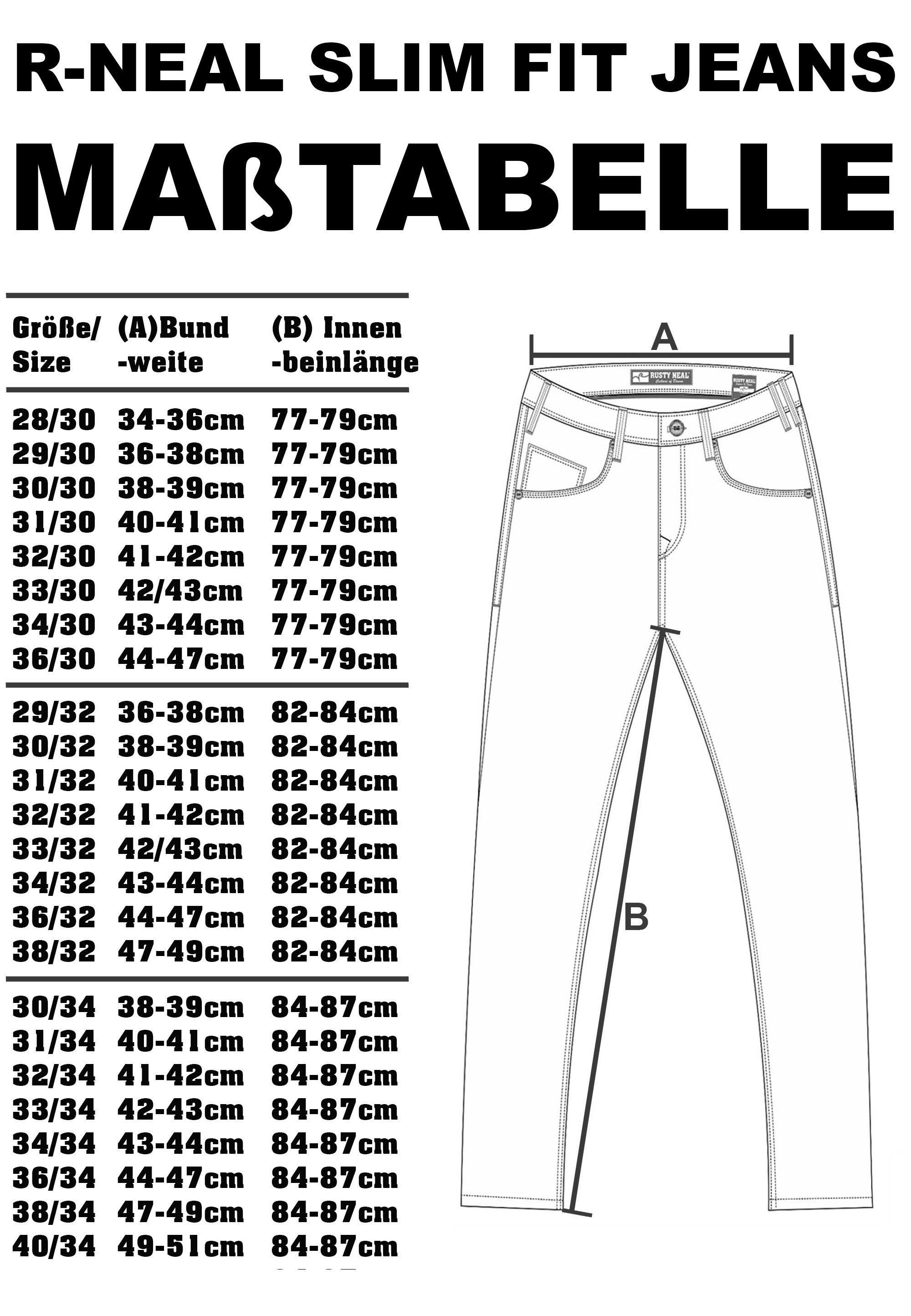 R-NEAL Slim-fit-Jeans Herren Jeanshose Cotton Stretch Business Streetwear Jeans Hose