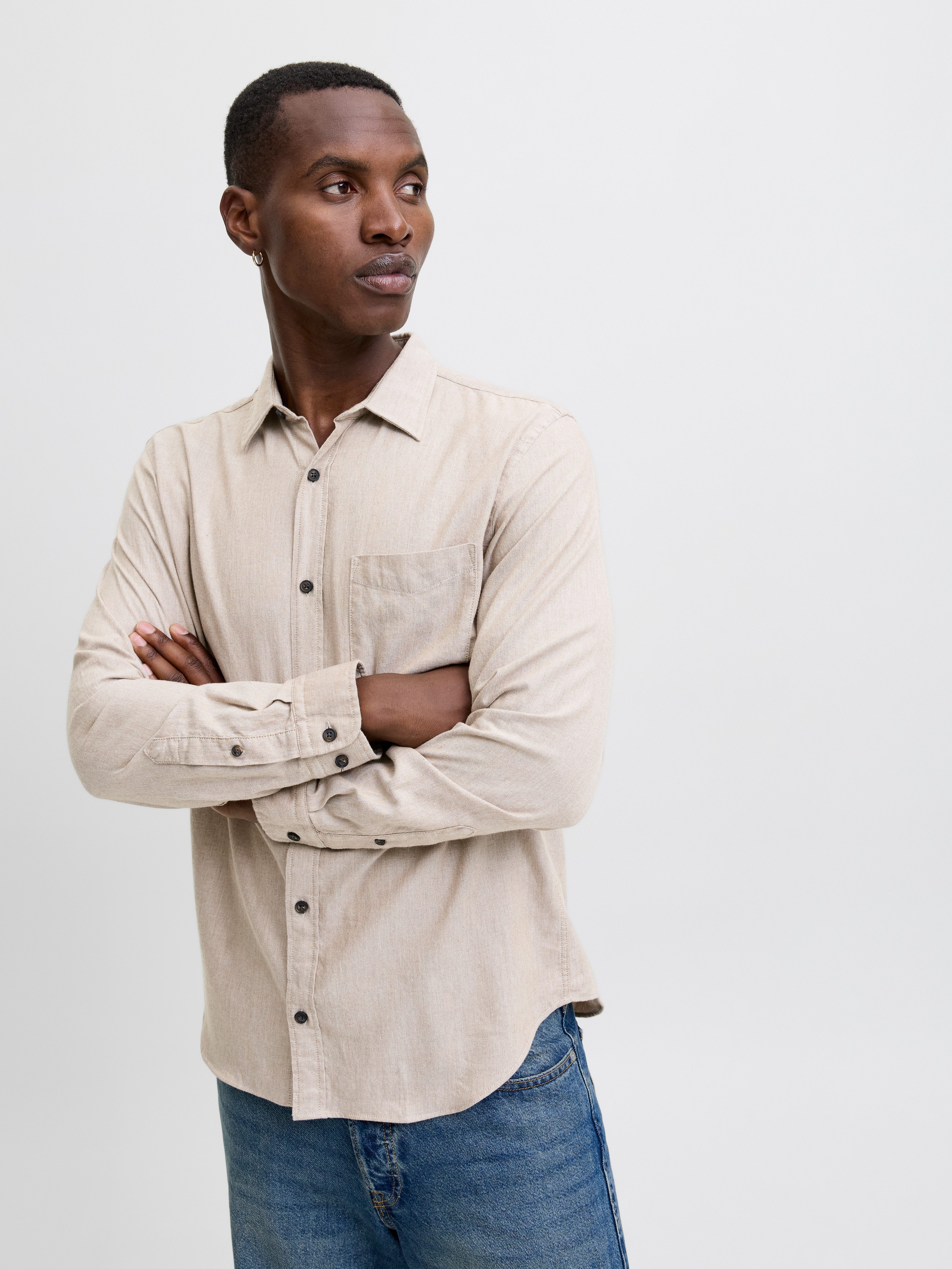 Jack & Jones Langarmhemd JJECLASSIC MELANGE SHIRT L/S NOOS