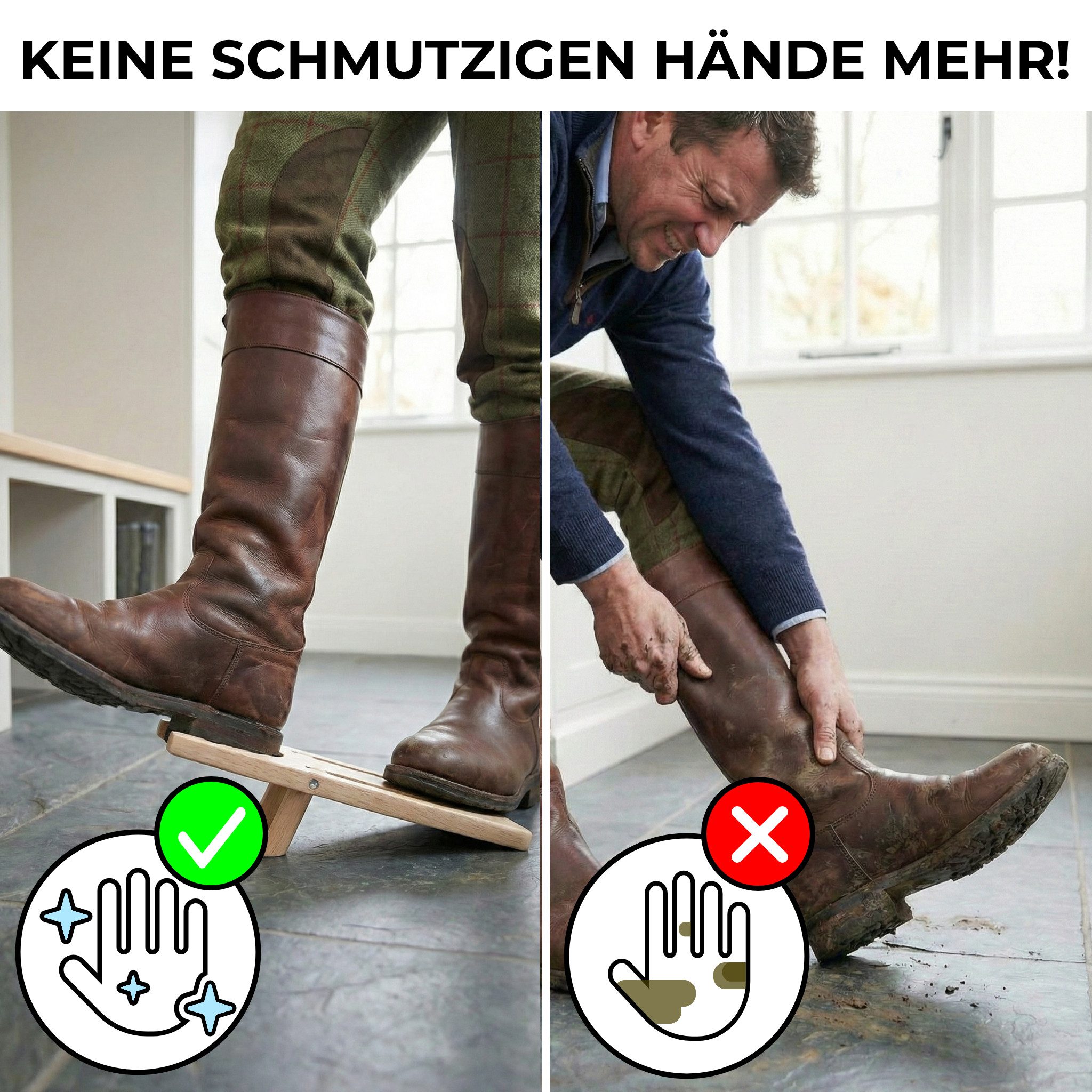 Langlauf Schuhbedarf Stiefelknecht Stiefelknecht Buchenholz platzsparend klappbar made in Germany, Made in Germany
