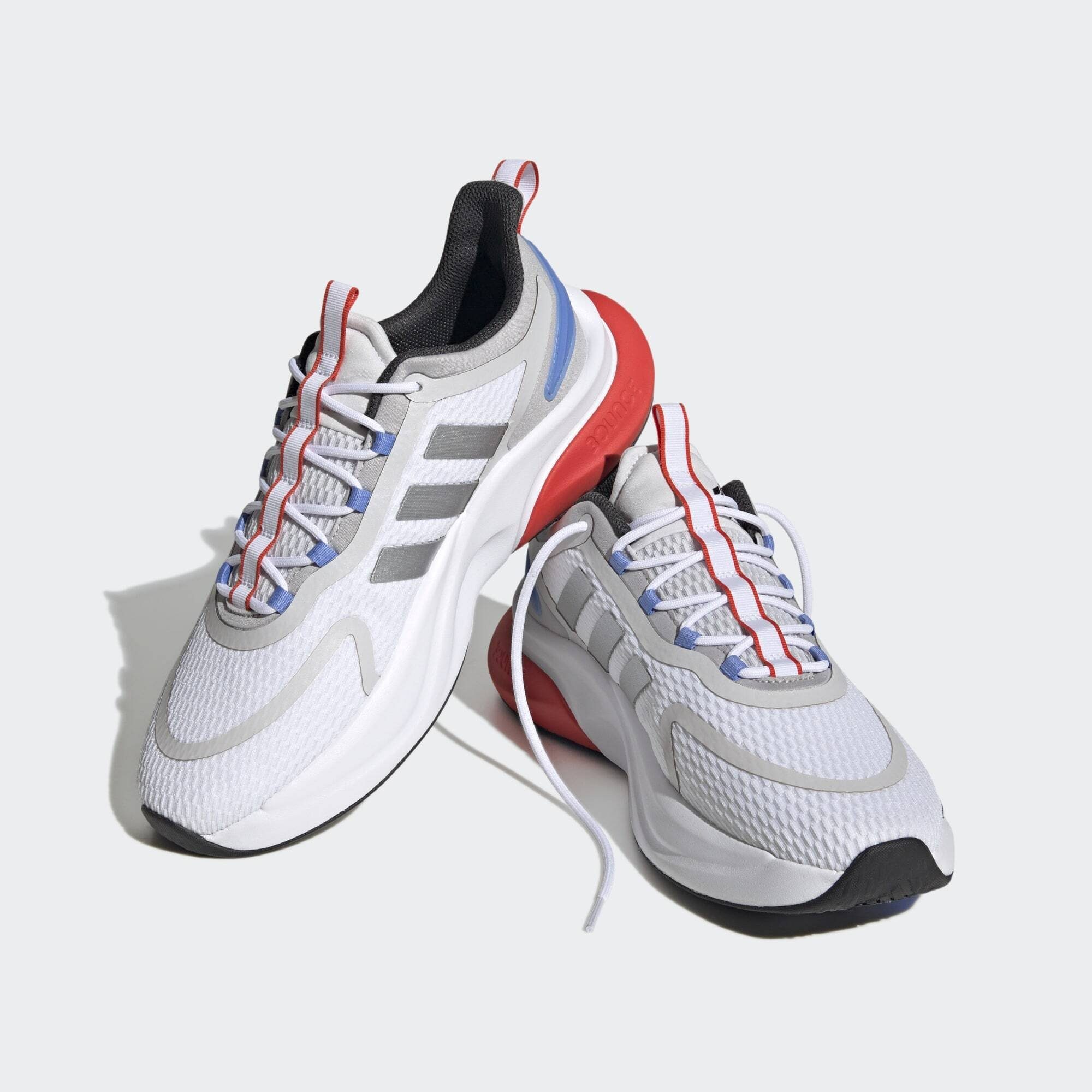 adidas Sportswear ALPHABOUNCE+ BOUNCE SCHUH Sneaker Cloud White / Silver Metallic / Blue Fusion
