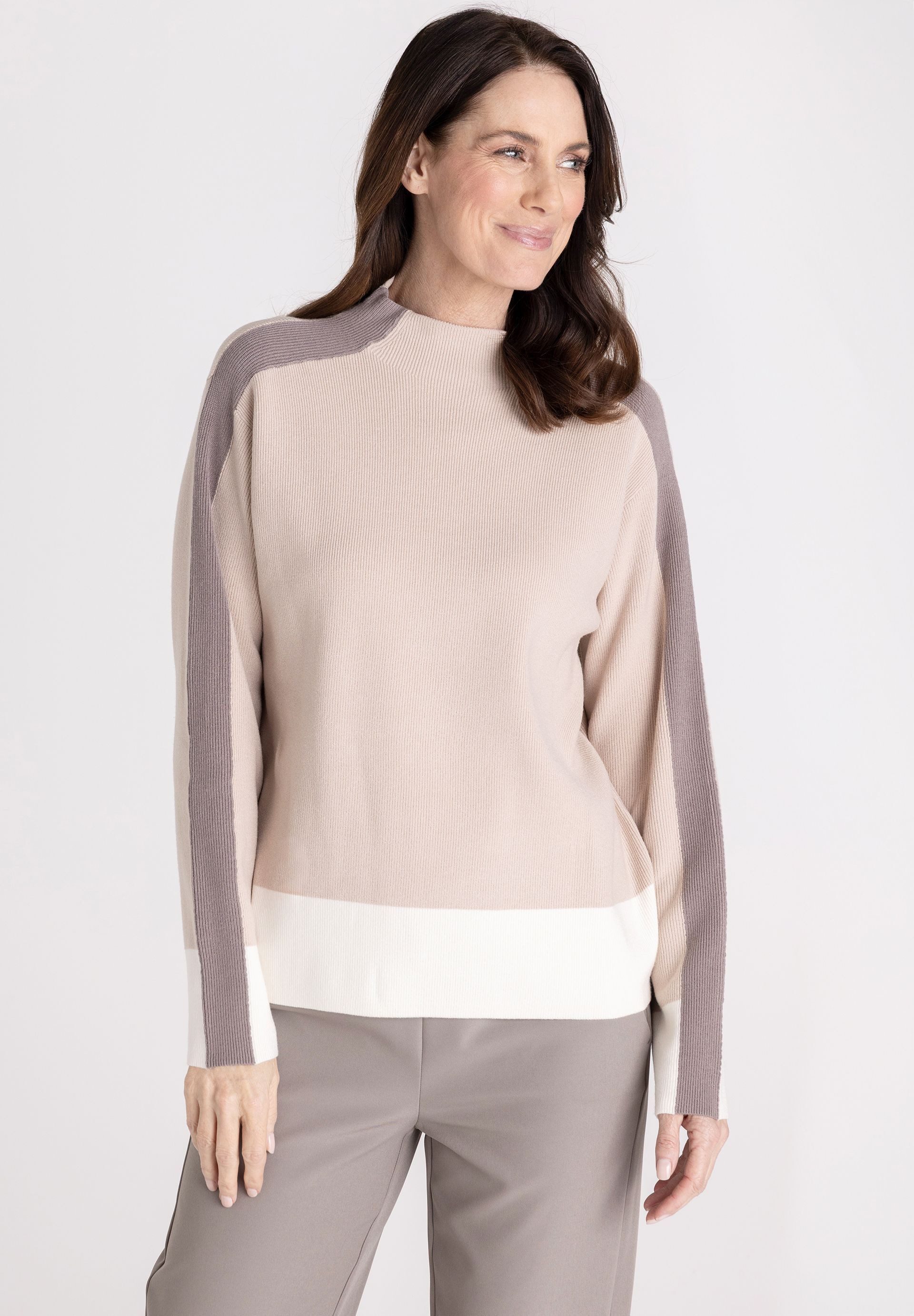 FRANK WALDER Strickpullover mit Colorblocking