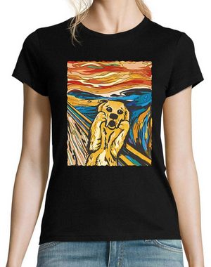 Youth Designz T-Shirt Dog Hund Schrei Gemälde Damen Shirt mit trendigem Logo Aufdruck