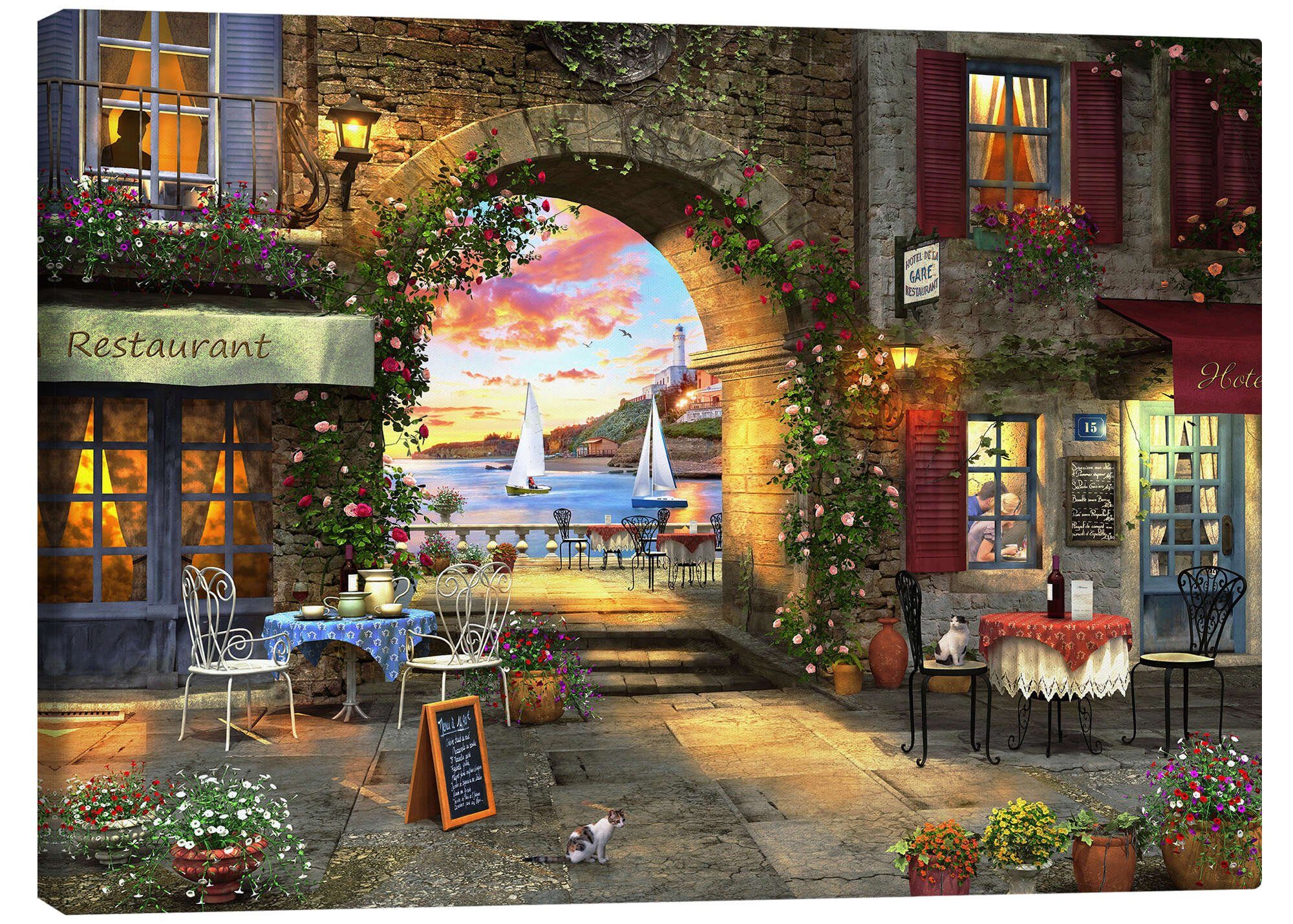 Posterlounge Wandbild Mediterraner Abend, Dominic Davison, erhältlich als Poster, Leinwandbild, Wandsticker oder Acrylglasbild