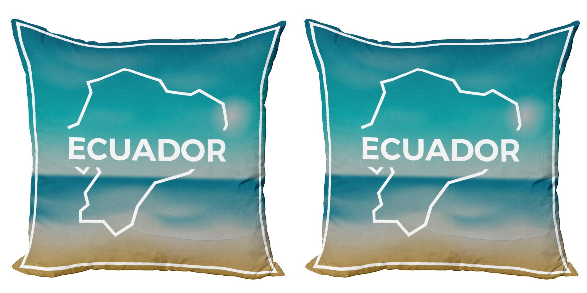 Kissenbezüge Modern Accent Doppelseitiger Digitaldruck, Stück), Ecuador Strand Unscharfe (2 Frame White Abakuhaus
