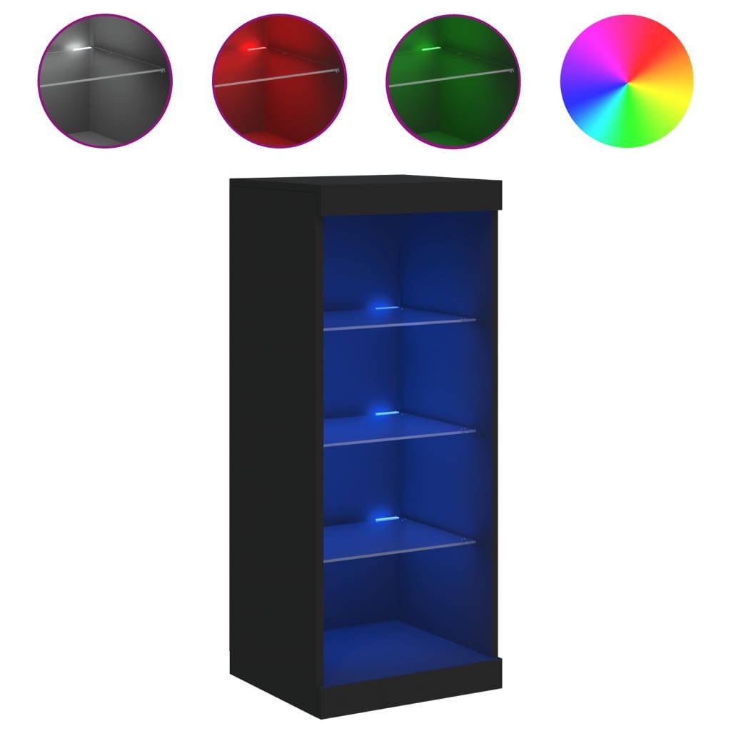 vidaXL Sideboard Sideboard mit LED-Leuchten Schwarz günstig online kaufen