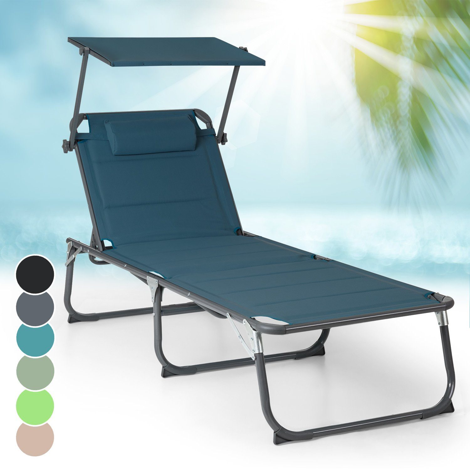 blumfeldt Gartenliege Amalfi Sonnenliege 70 x 37 x 200 cm, Set