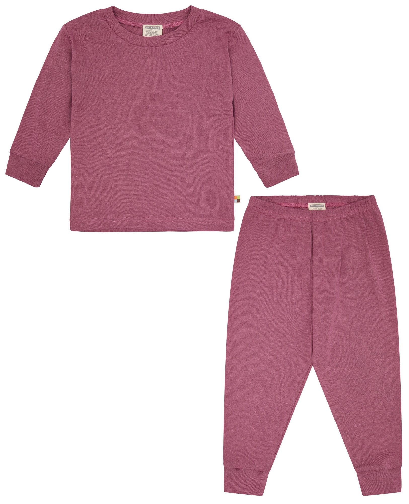 loud + proud Schlafanzug aus Feinripp (Shirt + Hose) Bio Baumwolle