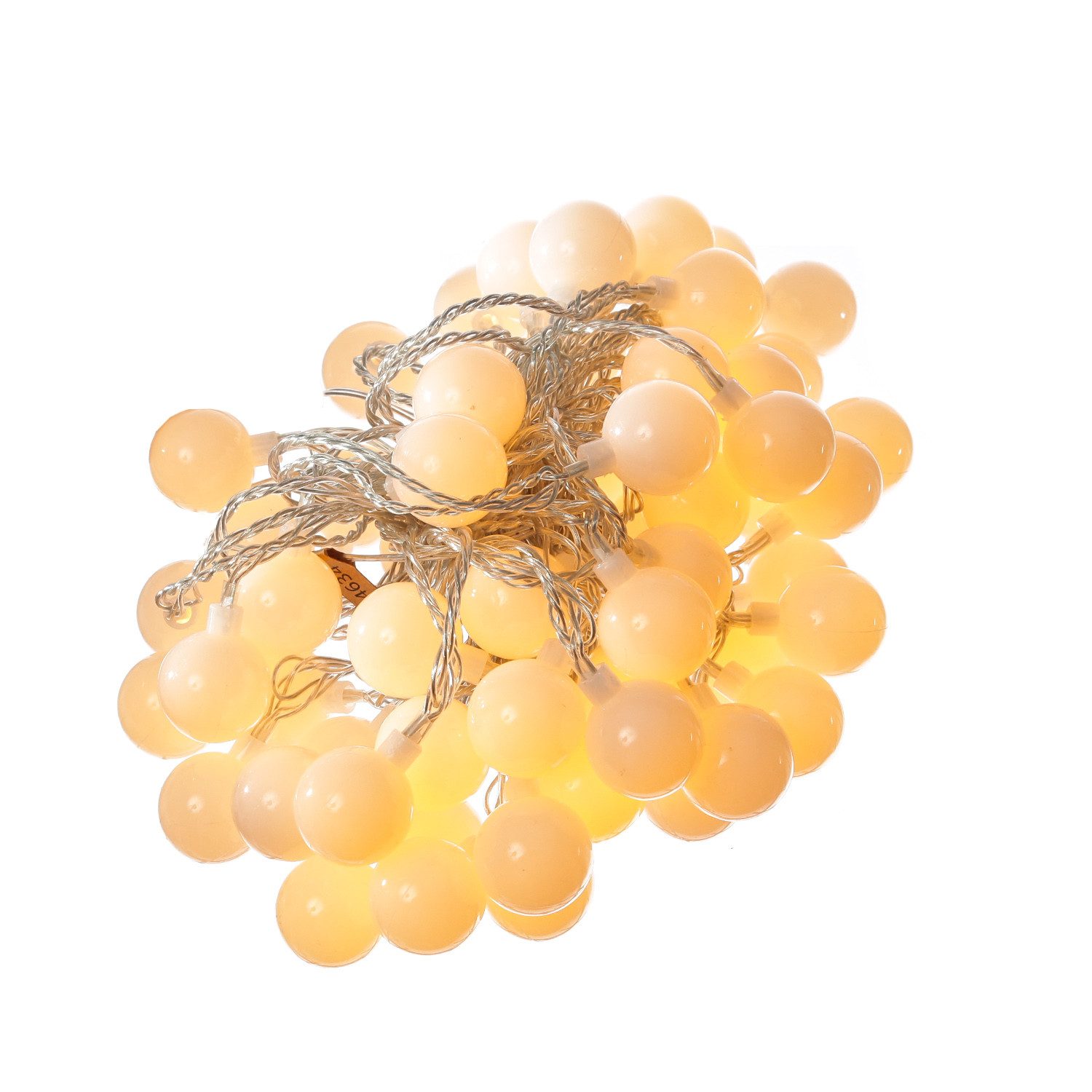 MARELIDA LED-Lichterkette Berry Cherry 60 weiße XL Kugeln 8 Funkt. 9m Außen Deko Girlande, 60-flammig