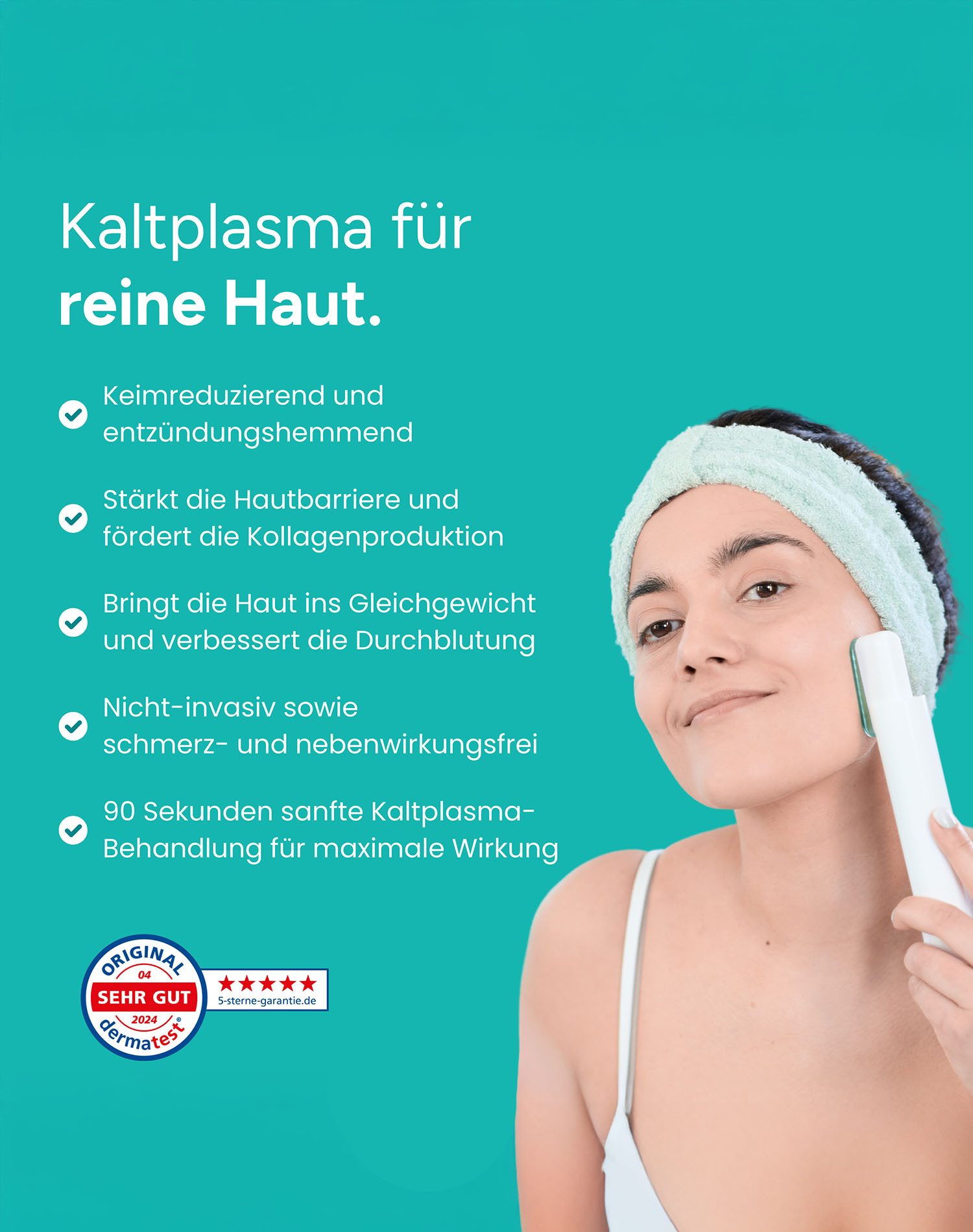 Glim Skin Kosmetikbehandlungsgerät Professionelles Kaltplasma-Kosmetikgerät GLIM90, Elektrische Gesichtsbürste, Gesichtspflege