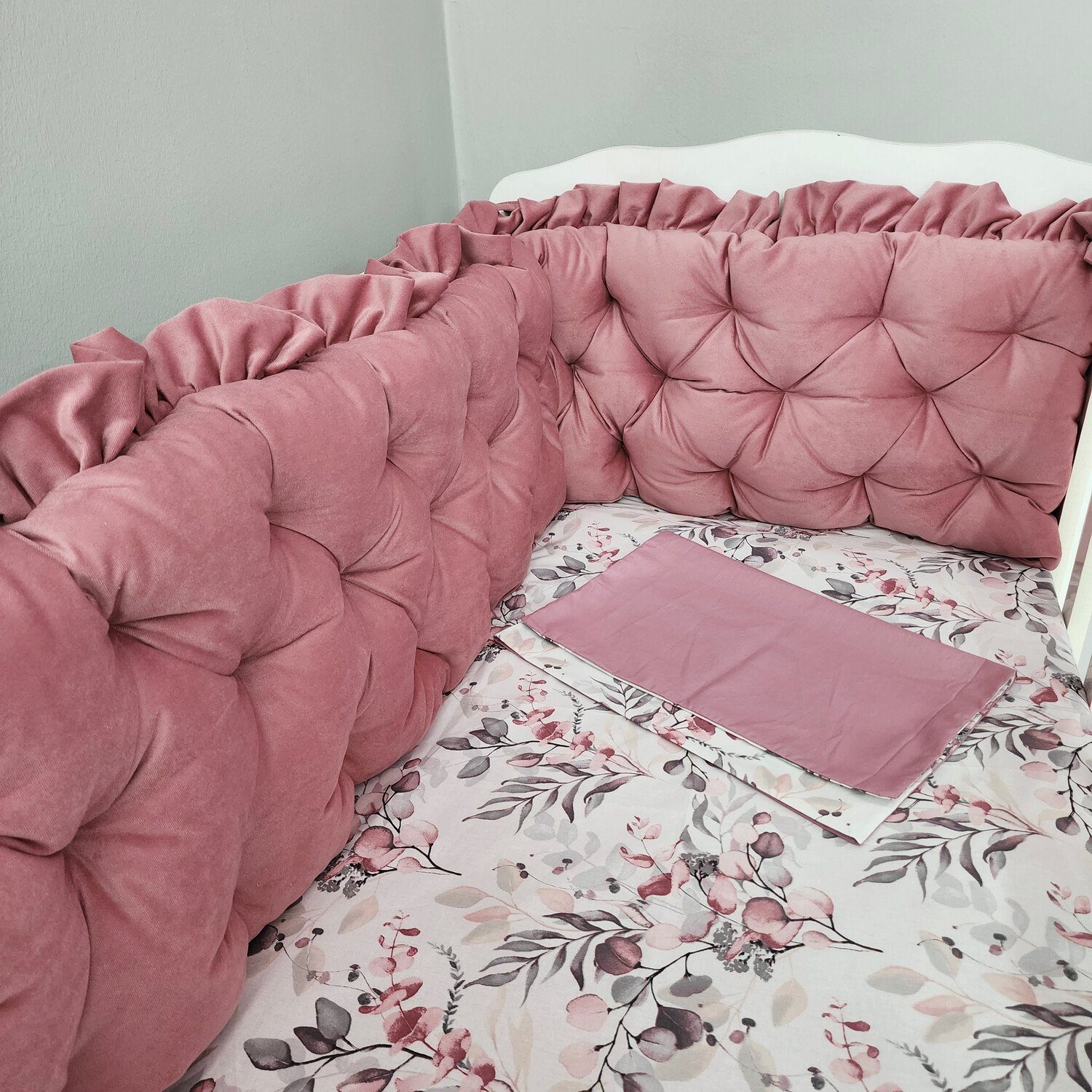 Baby Fancyroom Bettnestchen Samt Bettumrandung Nestchen günstig online kaufen