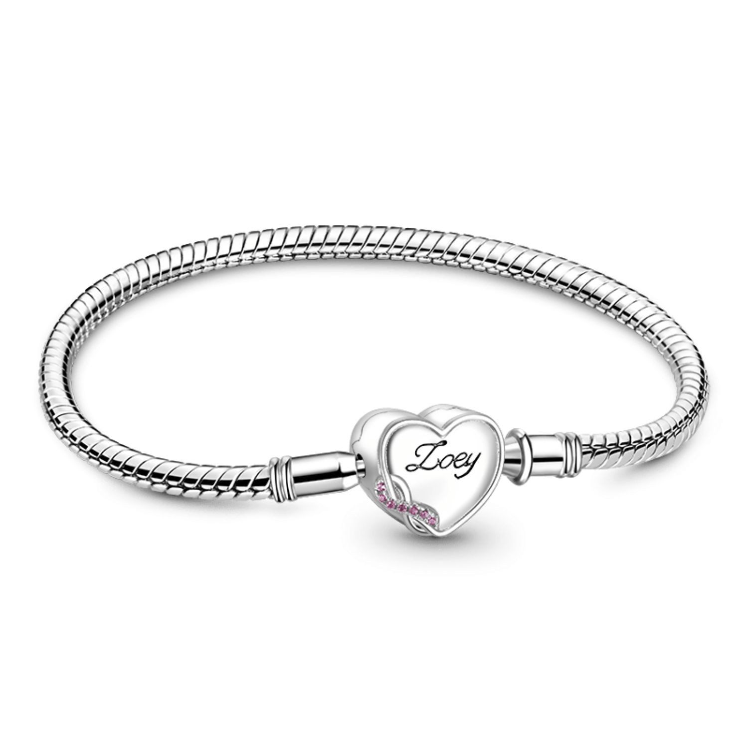 Gnoce Perlenarmband Gnoce Armband Herz&Unendlich GYB222-21 Stahl/Silber