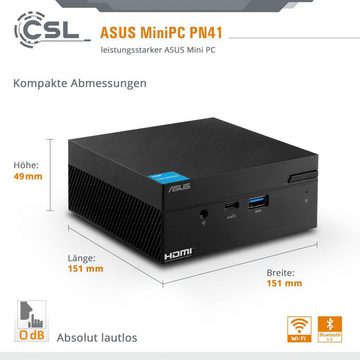 Asus PN41 / 2000 GB M.2 SSD / 32 GB / Win 11 Home Mini-PC (Intel® Celeron N5100, UHD Graphics, 8 GB RAM, 500 GB SSD, passiver CPU-Kühler)