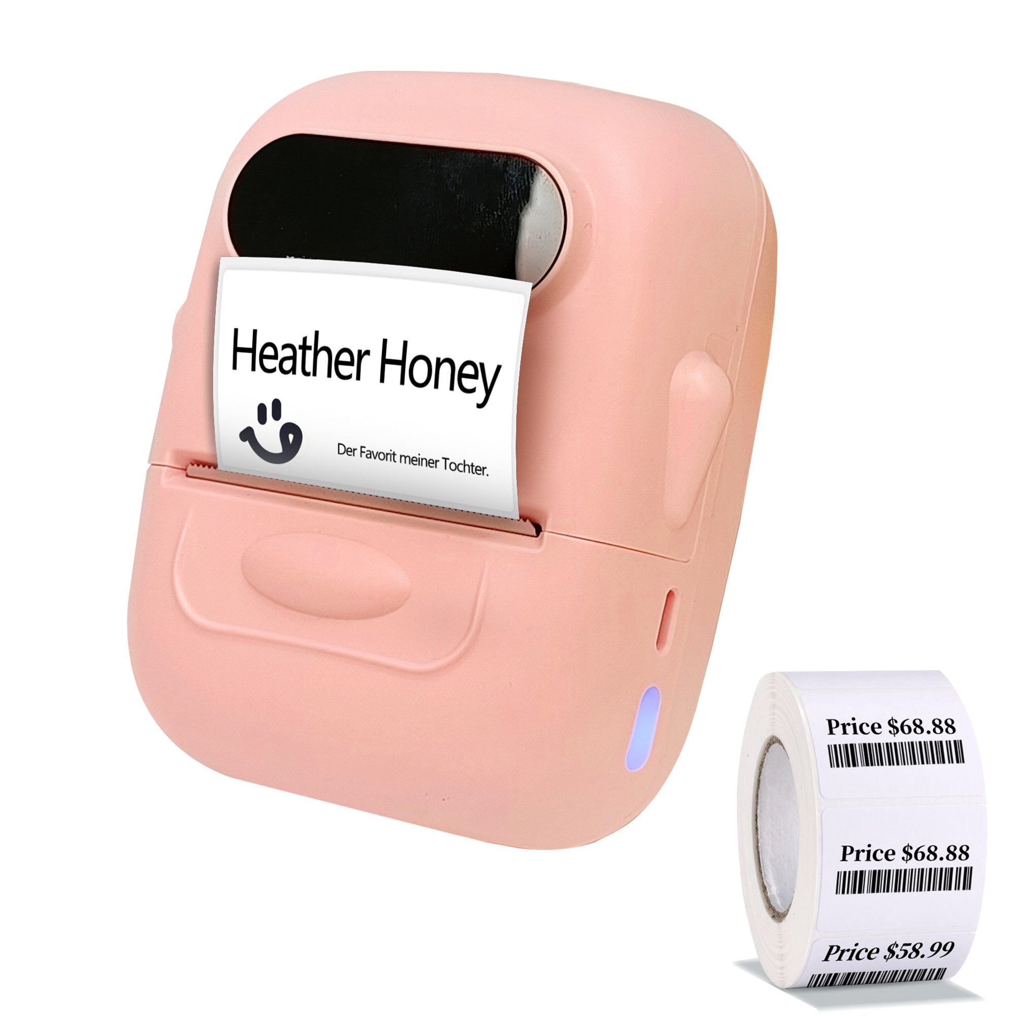 Fine Life Pro Tintefreie Etikettendruck - App-Kontrollierbar, 15-57mm breit, Принтер ярлыков, (WLAN (Wi-Fi), 203DPI, 17 Sprachen, 50km Druckkopflebensdaue-iOS/Android)