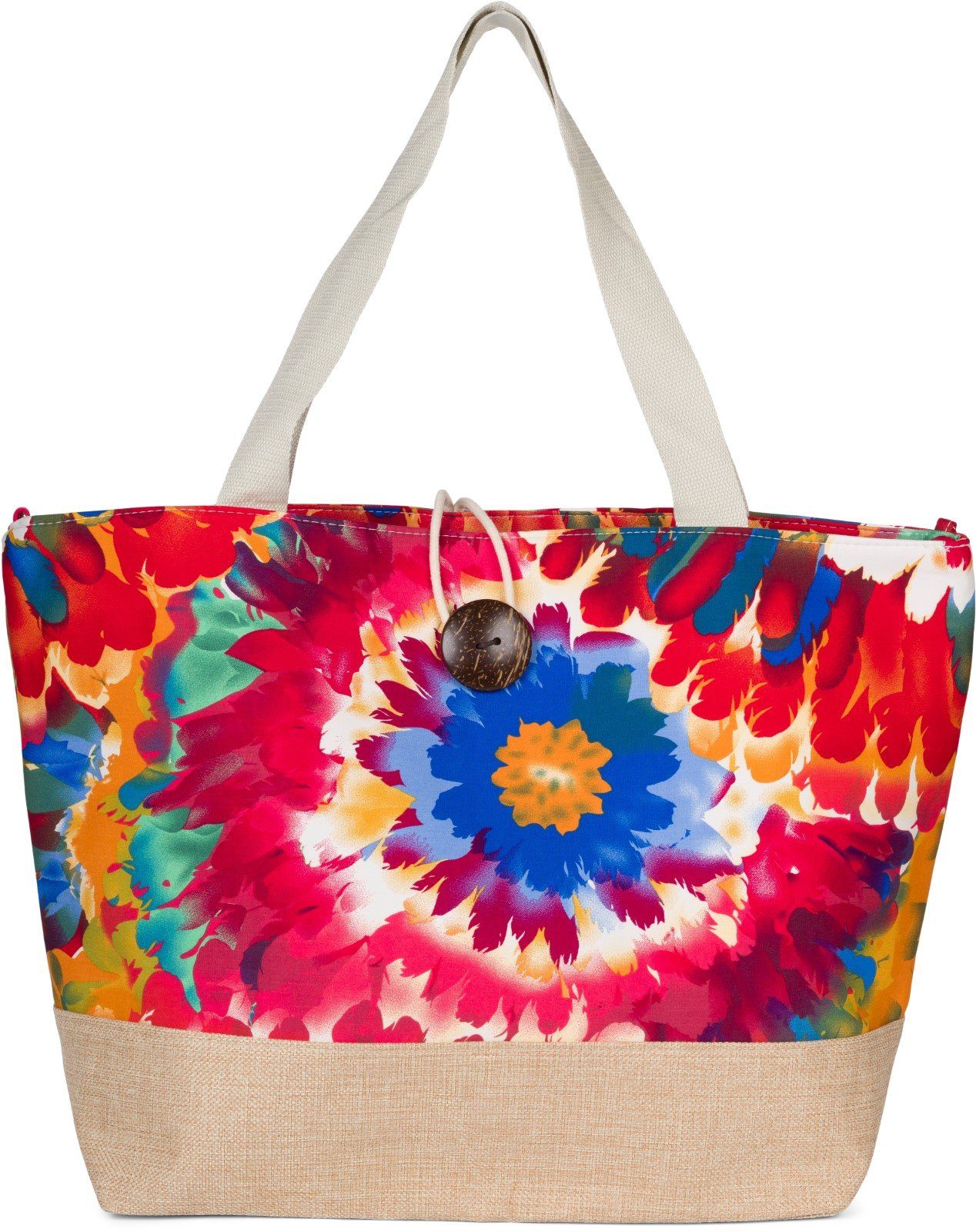 styleBREAKER Strandtasche (1-tlg), Strandtasche mit Blumen Muster