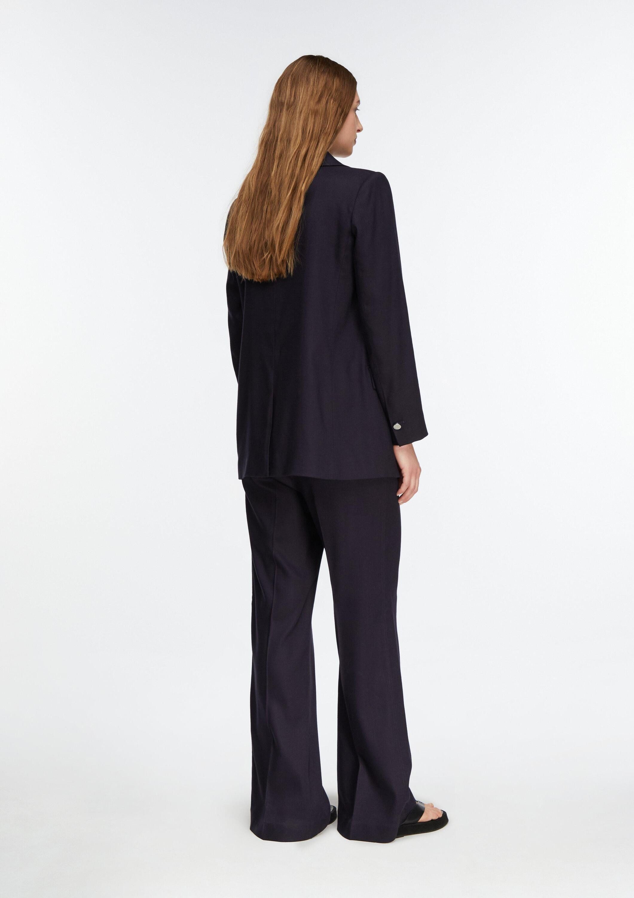 comma Chinos Hose Marlene-Hose aus Viskosemix mit Piqué-Struktur