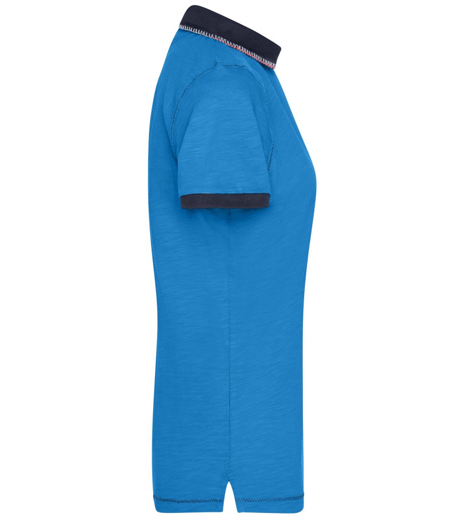 James & Nicholson Poloshirt Doppelpack Damenpoloshirt in trendiger Slub Qualität Urban Polo JN979 (Spar-Set, 2er-Pack) Hochwertiger Single Jersey aus Flammgarn